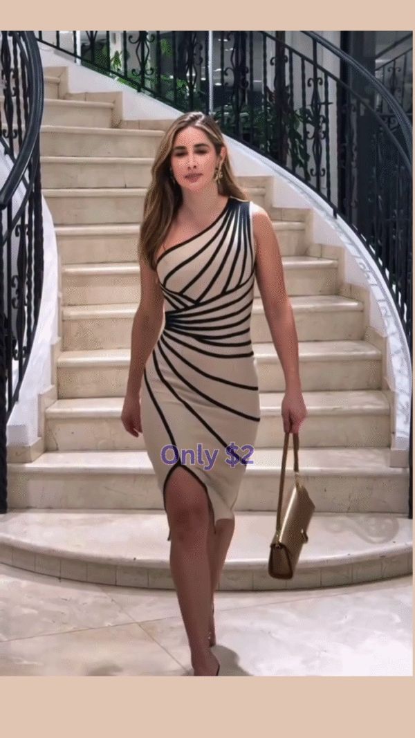 Meilun One Shoulder Bodycon Bandage Dress for Women – Elegant Formal Gown with Side Slit | Wedding Guest & Evening Party Dress - Image 2